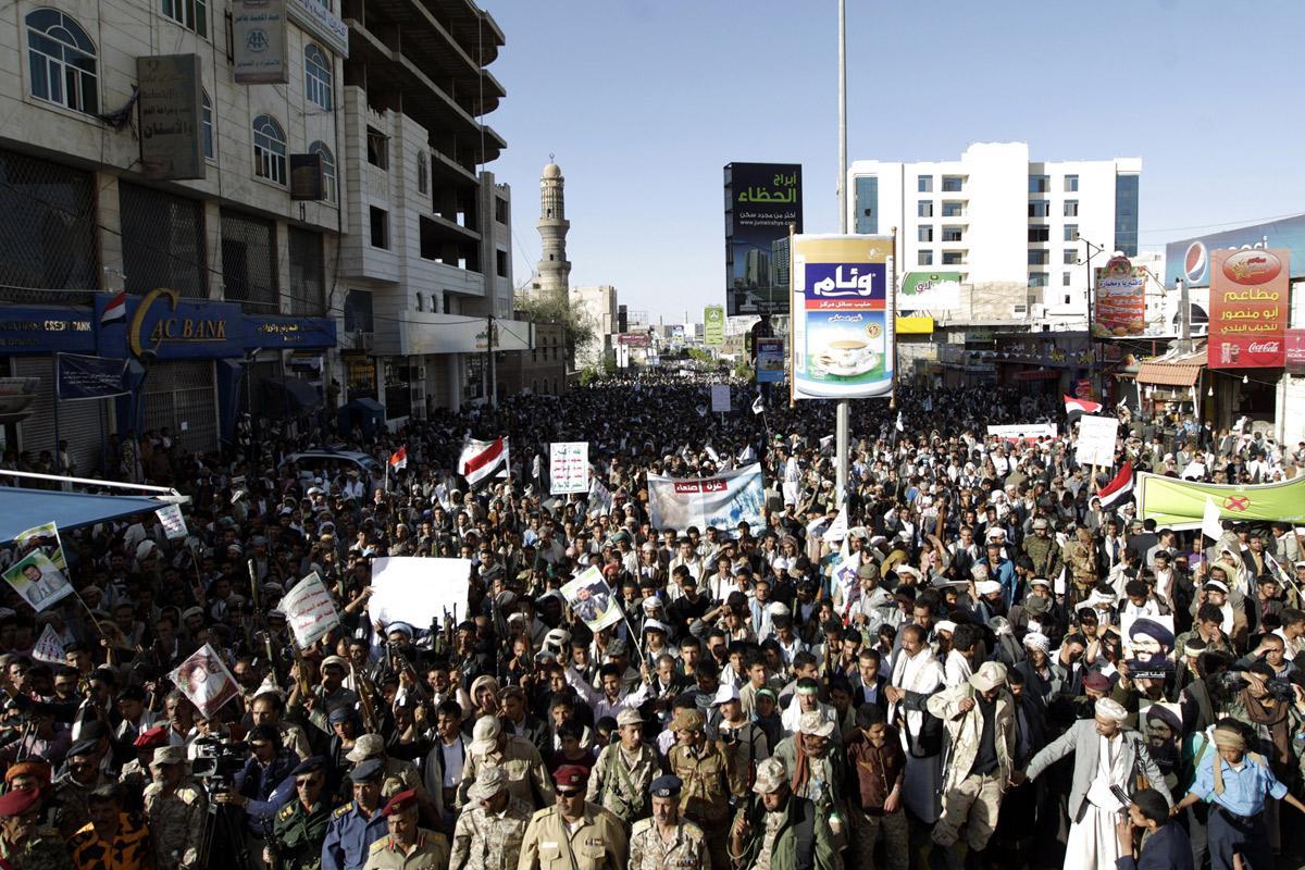 Huthi supporters protest against Decisive Storm - Arabian Business