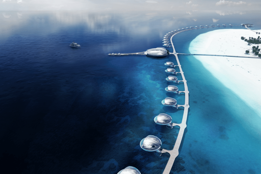 Futuristic Maldives-style overwater villas installed at Saudi Arabia’s ...