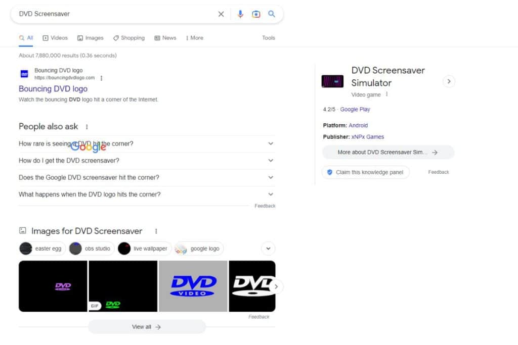 Google's Dvd Screensaver 