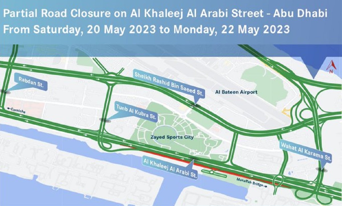 abu dhabi road closed