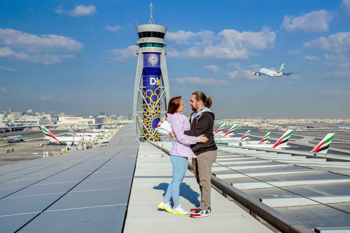 Dubai International Airport (DXB) Valentine's Day proposal