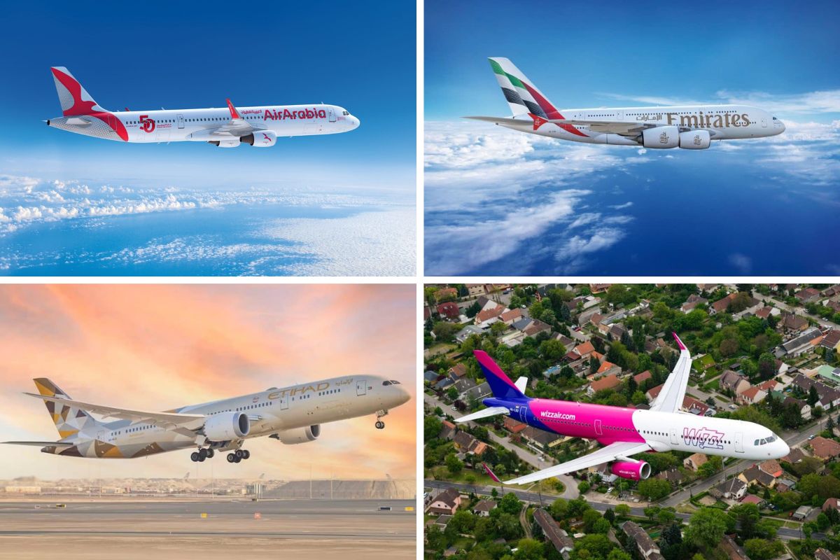 UAE airlines, Emirates, Etihad, Air Arabia, Wizz Air