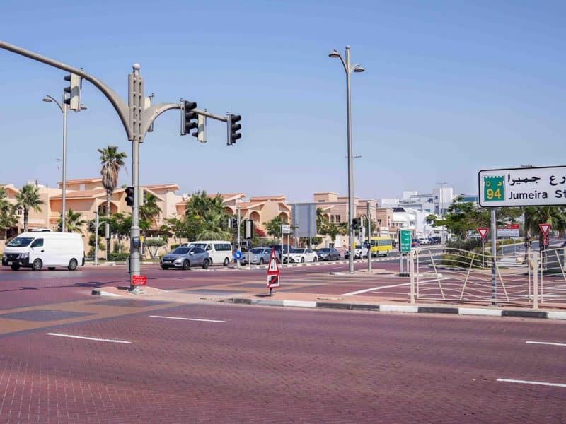 Dubai sidewalk road Jumeirah Street