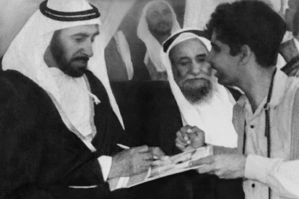 He [Sheikh Zayed bin Sultan Al Nahyan] then tapped my shoulder and called me “Fannan,” which means artist in Arabic, Shukla said