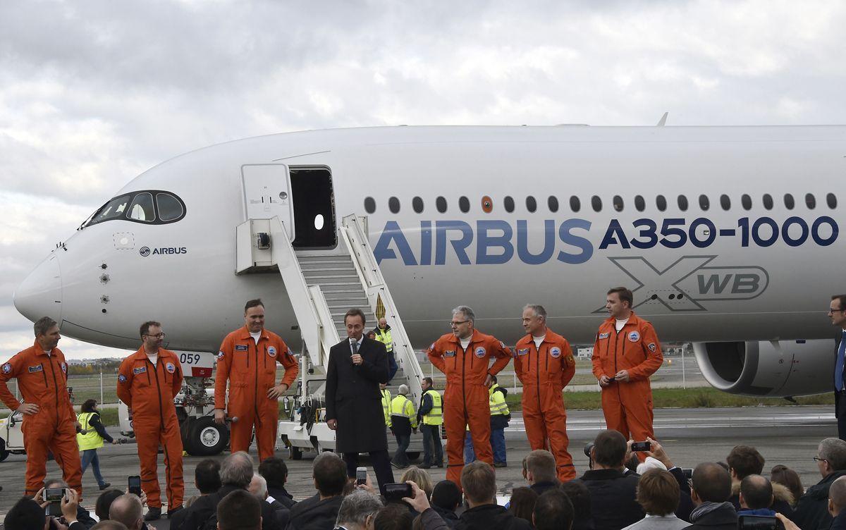 In pictures: Passenger jet Airbus A350-1000 takes to the skies for the ...