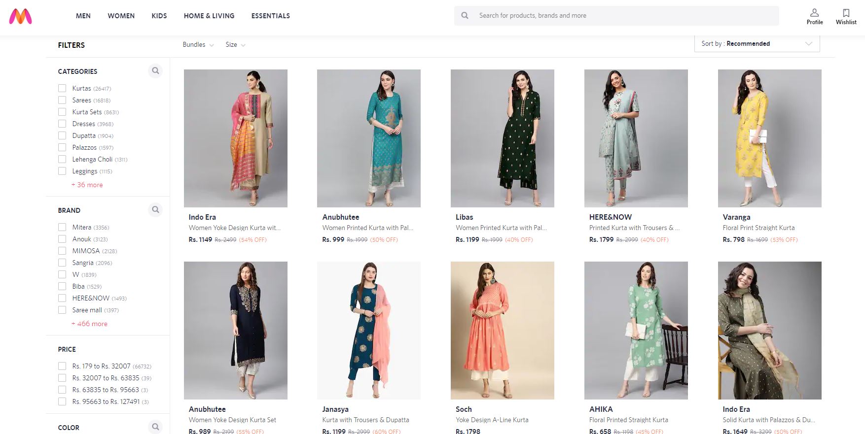 myntra trendy dresses